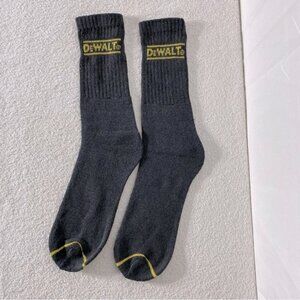 5/$25 Dewalt Dark Grey  With Yellow Stripe And Logo Tube Socks